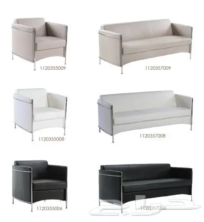 طقم كنب فاخر جلد و قماش 3