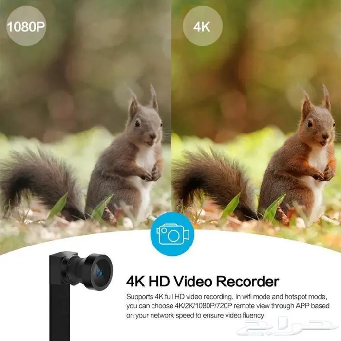 أصغر كاميرا متابعة عن بعد HD تشبك بالكهرب وتحفظ التسجيلات 5
