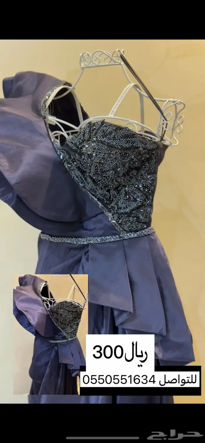 فستان مستخدم نظيف ب ذيل جانبي 0