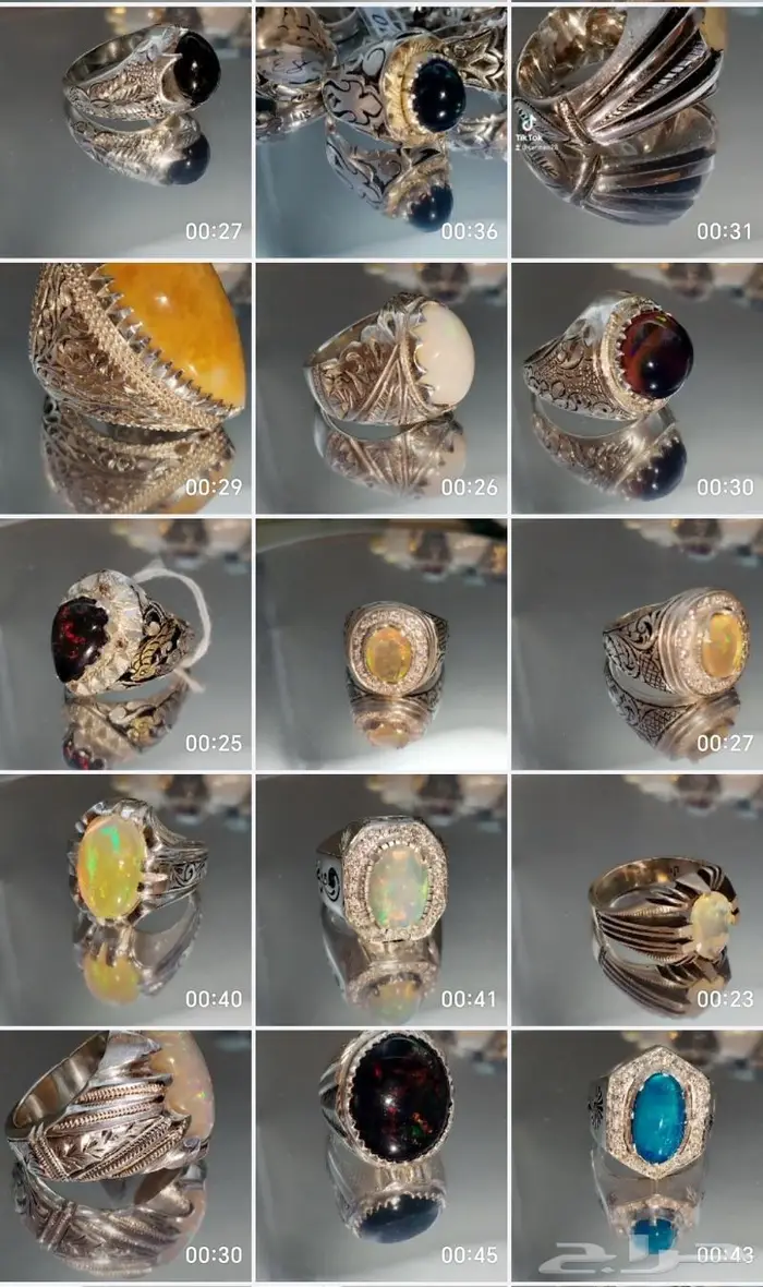 خواتم اوبال فل فاير قطع مختلفة بشهادات وبدون 0