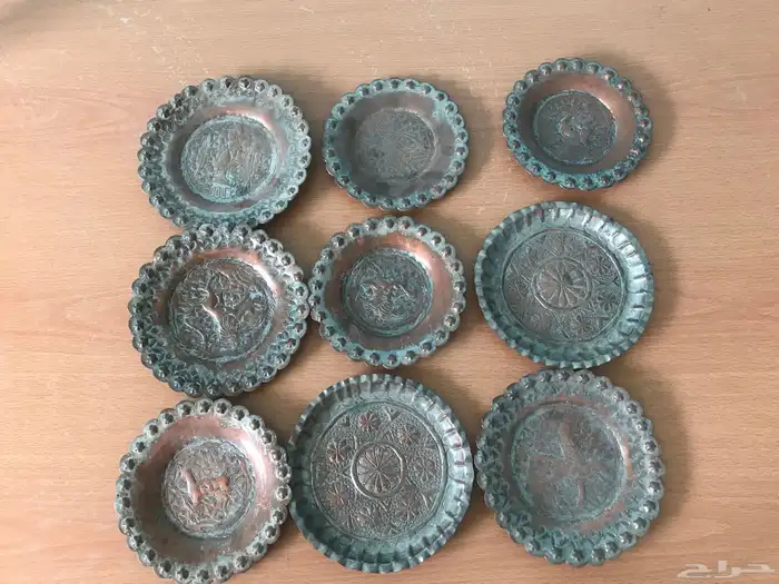 صحون تراثيه تعليقه نقوشات ورسومات نحاس 0