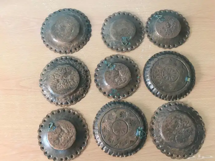 صحون تراثيه تعليقه نقوشات ورسومات نحاس 6