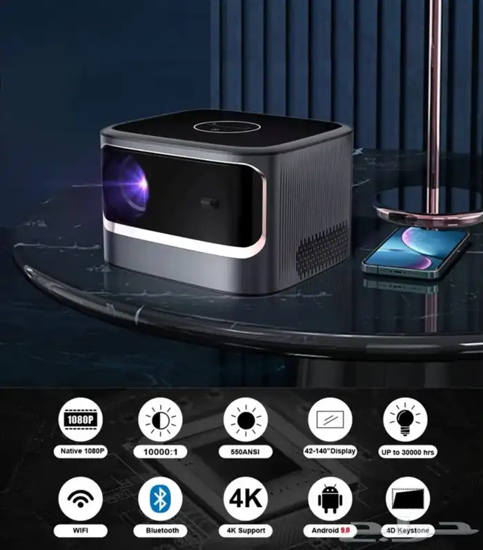 للبيع برجكتر باينتك اندرويد ذكي جديد 4k سمارت 4