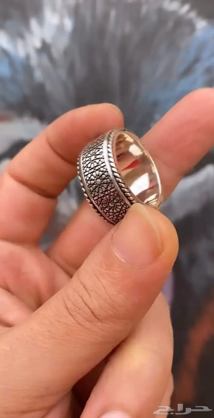 خواتم دبل فضة 925 شغل يدوي احجار كريمة 44