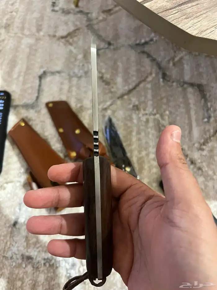 سكين ستاينلس ستيل صناعة يدوية مضروب على البارد مقبض خشبي 7