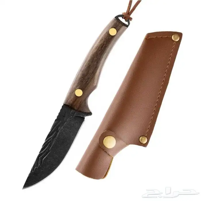 سكين ستاينلس ستيل صناعة يدوية مضروب على البارد مقبض خشبي 0