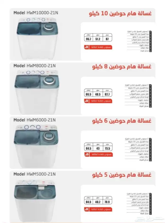 غسالات هام حوضين - متوفر تابي وتمارا 1