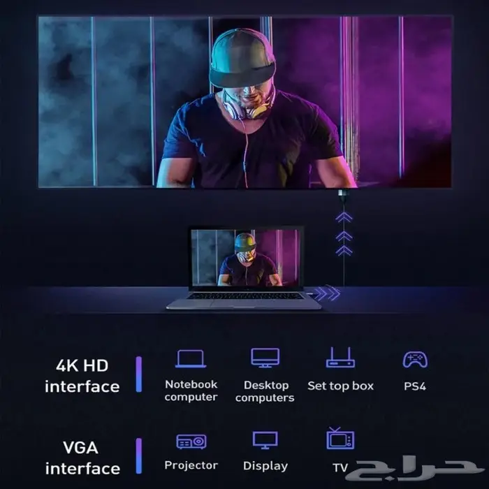 وصلة لتحويل VGA الى HDMI 5