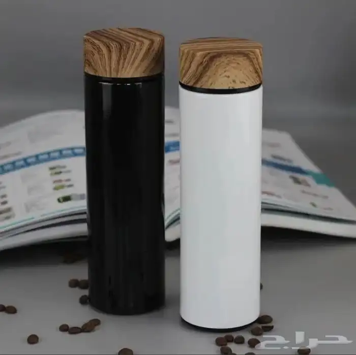 مق حافظة للحرارة والبرودة باللون الابيض والاسود 4