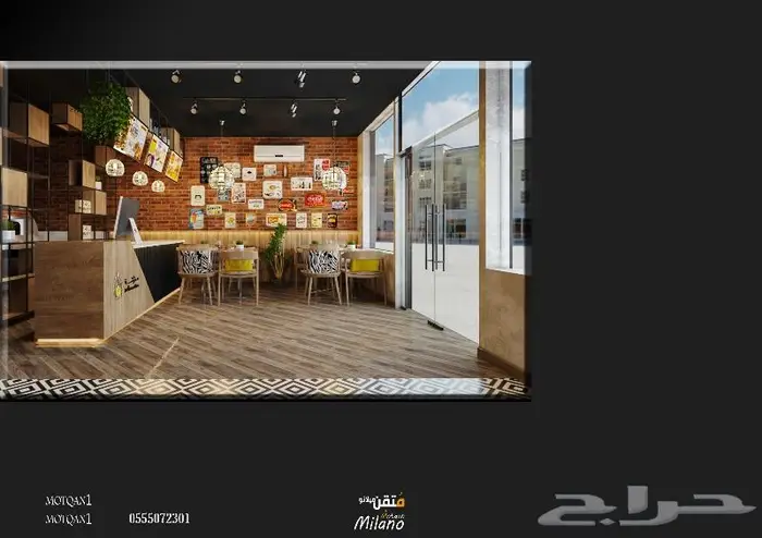Cafe تصميم كافيه تصميم محلات تصميم داخلي تصميم ديكور داخلي3D 77