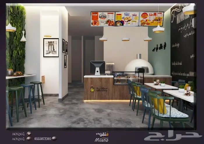 Cafe تصميم كافيه تصميم محلات تصميم داخلي تصميم ديكور داخلي3D 79