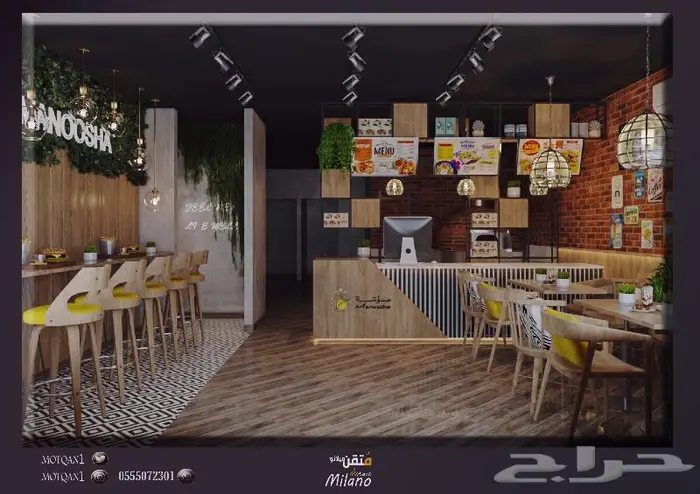 Cafe تصميم كافيه تصميم محلات تصميم داخلي تصميم ديكور داخلي3D 81