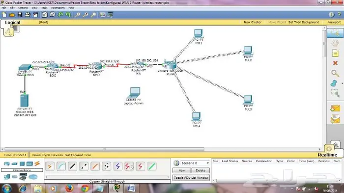 تصميم إنشاء مشروع شبكات packet tracer 4