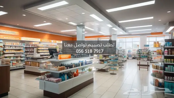تصميم ديكور محل مستلزمات الصيدليات 2