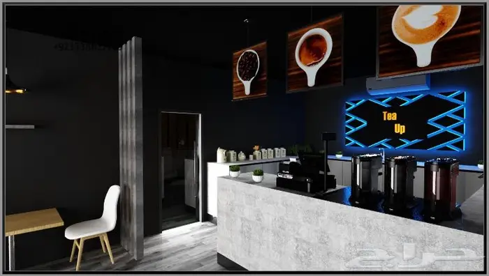 التصميم الاخلي و تصميم واجهات محلات ومطاعم وكوفيات 5