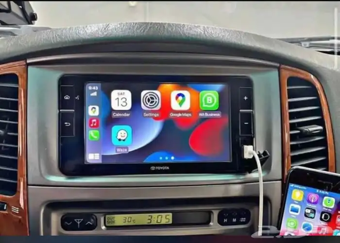 شاشات تايوتا 2024 جديدة بالاستيكر (ابل كاربلاي)اصليه تايوتا 1