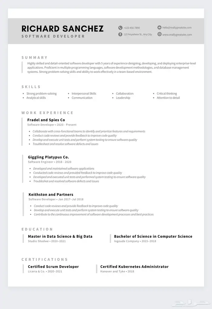 تصميم سيرة ذاتية   cv   سيره ذاتيه 5