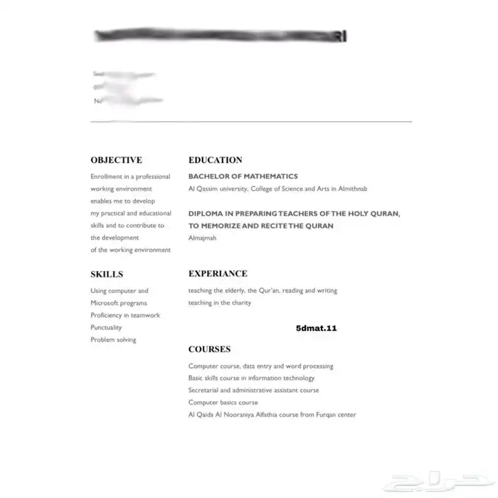 تصميم سير ذاتية بنمط ATS و مدمجة 7