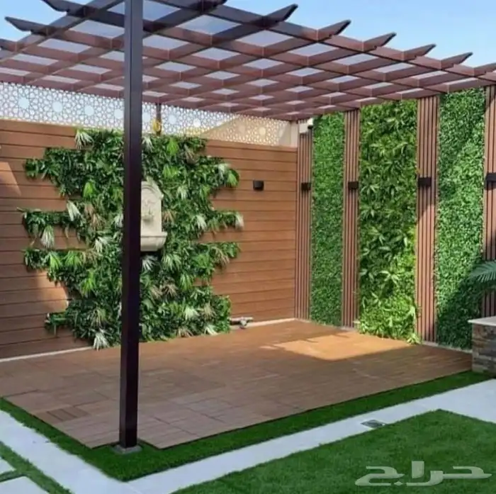 تنسيق حدائق بديل الخشب مضلات وجلسات وانشاء ملاعب البادل 7