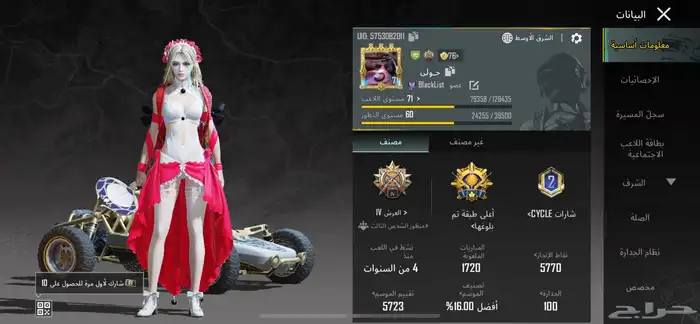 حساب ببجي للبيع ل ل 71 0