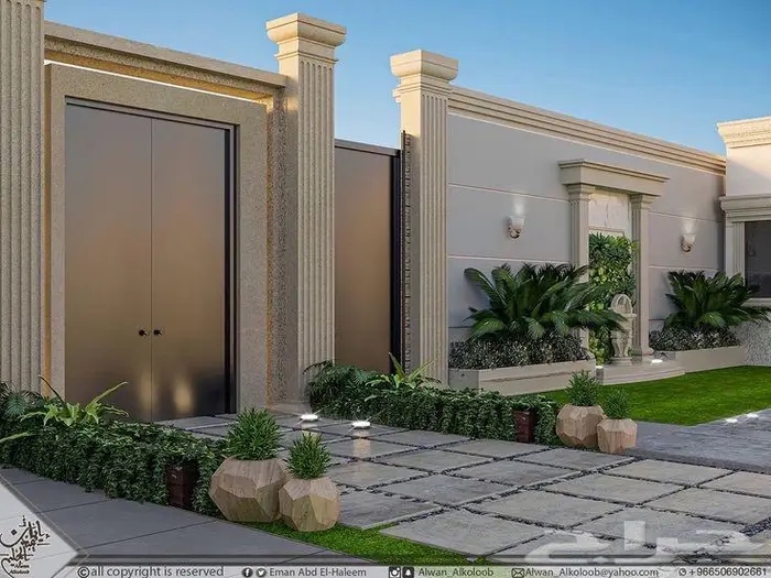 تصميم واجهات فلل وقصور لاند سكيب وداخلي تميز وابداع 6