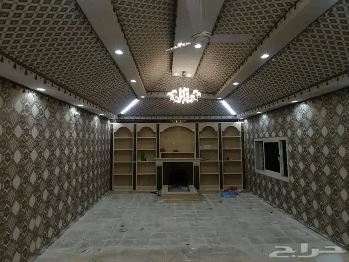 تفصيل سقف قرميد مع تلبيس قماش ومجالس عربيه 8