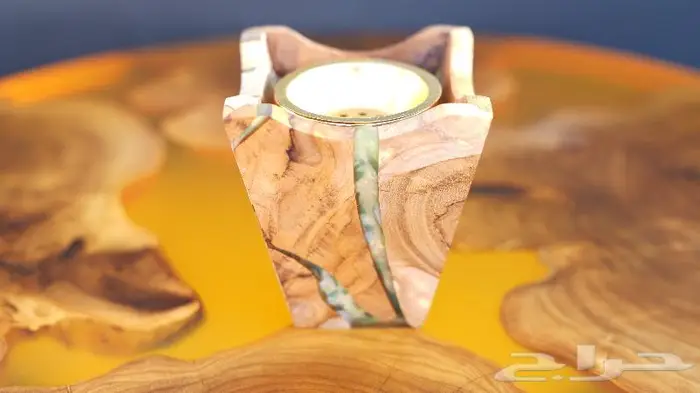 مباخر مبخره فاخرة صناعة يدوية خشب طبيعي ريزن ايبوكسي 5