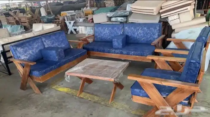 كراسي خارجية خشب حديد 11