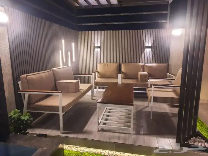 كراسي خارجية خشب حديد 38