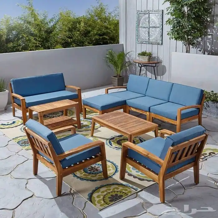 كراسي خارجية خشب حديد 9