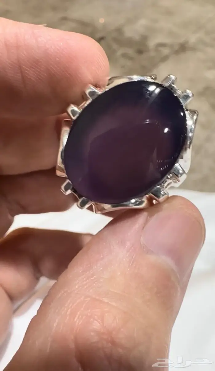 خاتم بنفسج بني عمر النادر بنفسجي أرجواني فاخر 6