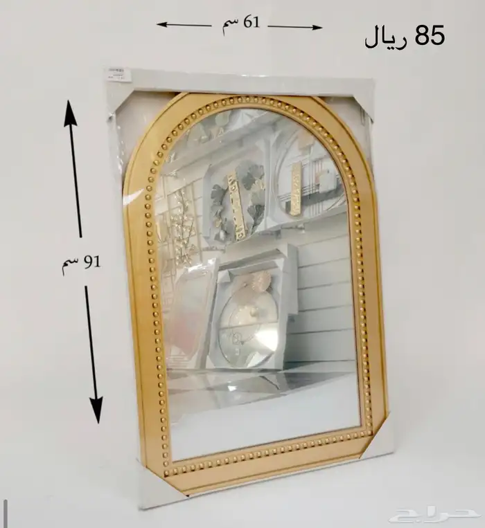 مرايات جدار اطار ذهبي 9