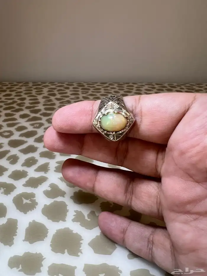 خاتمين فضة اوبال ابيض 4