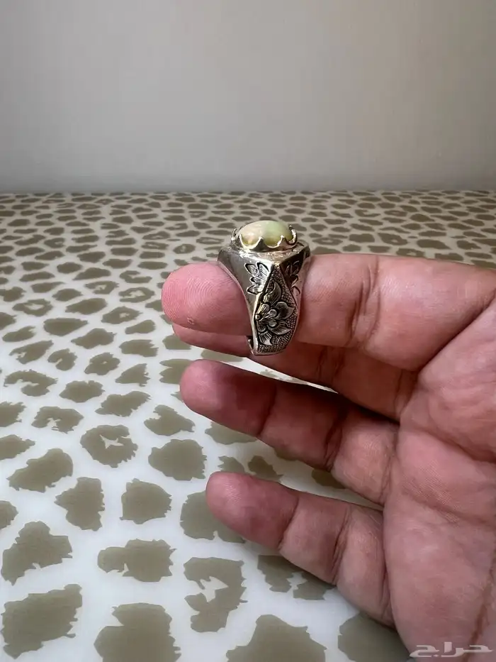 خاتمين فضة اوبال ابيض 3