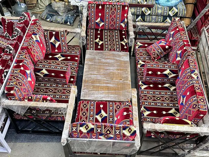 كراسي اطقم حديد خشب خارجيه 1