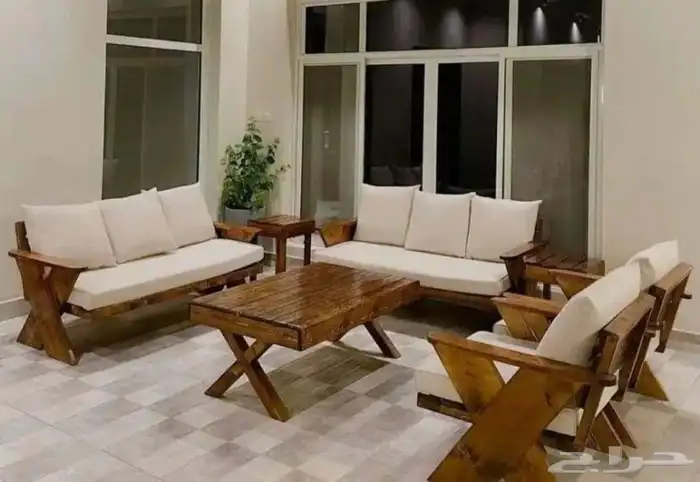 طقم كراسي خشب 7 أشخاص 0
