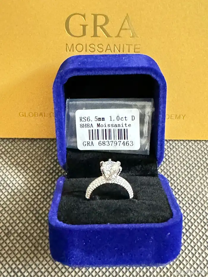 خاتم الماس فضه نوع الحجر امازونايت مع شهاده 0