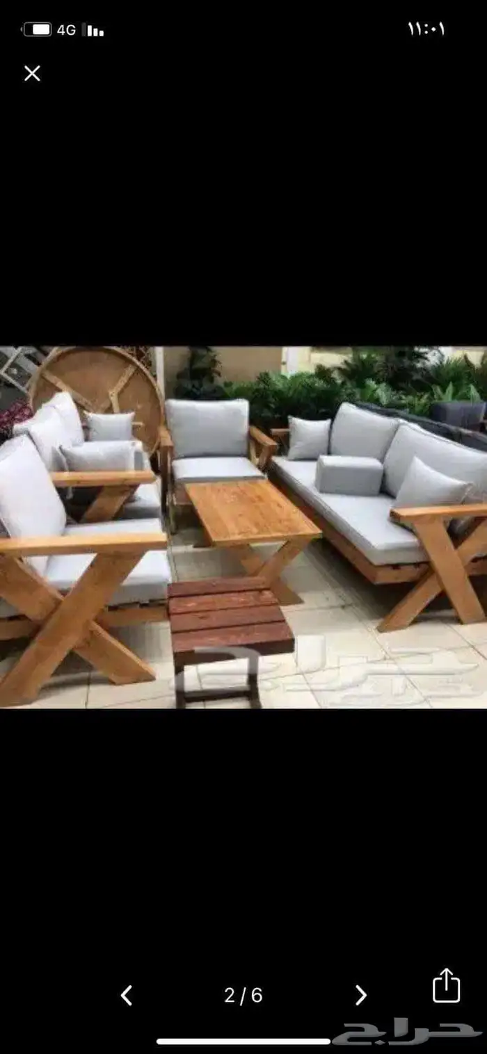 طقم كراسي خشب 7 أشخاص 2