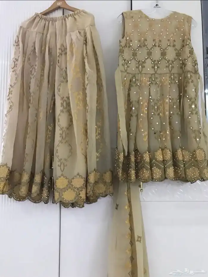 طقم لباس هندي فخمة جديد ملابس بنجابي تنورة باكستاني ازياء 7