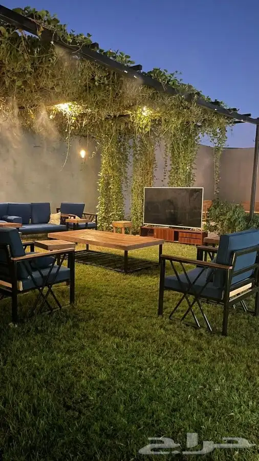 جلسة خارجية خشب حديد جلسات كراسي طاولات اطقم طقم جلسات 43