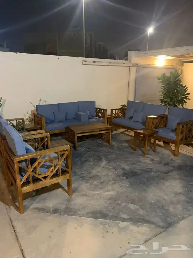 جلسة خارجية خشب حديد جلسات كراسي طاولات اطقم طقم جلسات 48