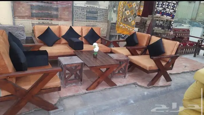 جلسة خارجية خشب حديد جلسات كراسي طاولات اطقم طقم جلسات 88