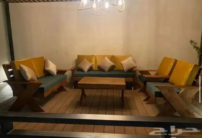 جلسة خارجية خشب حديد جلسات كراسي طاولات اطقم طقم جلسات 91