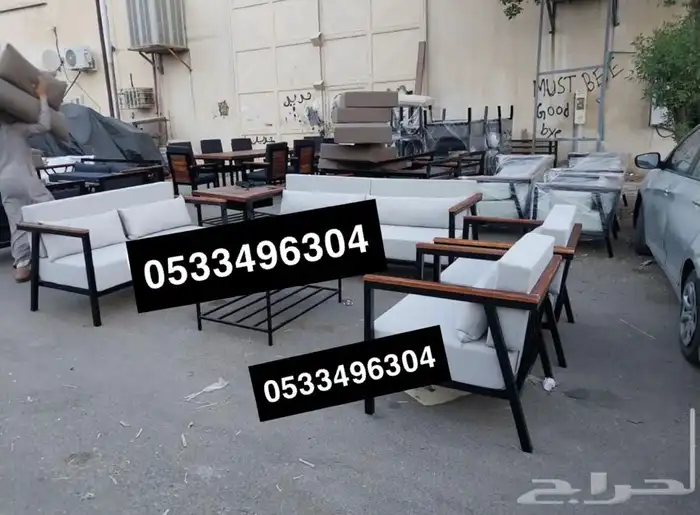 جلسة خارجية خشب حديد جلسات كراسي طاولات اطقم طقم جلسات 3
