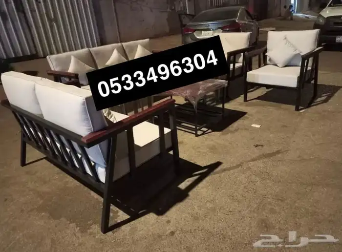 جلسة خارجية خشب حديد جلسات كراسي طاولات اطقم طقم جلسات 50