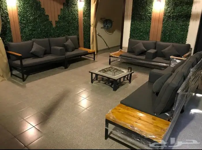 جلسة خارجية خشب حديد جلسات كراسي طاولات اطقم طقم جلسات 80