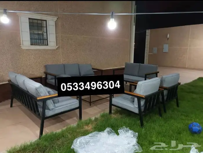 جلسة خارجية خشب حديد جلسات كراسي طاولات اطقم طقم جلسات 54