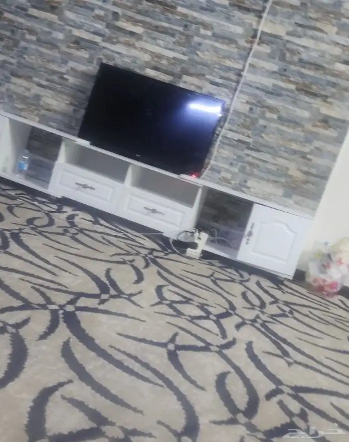 دولاب تلفزيون طاولة كلاسيك خزانةقابل للسحب ابيض كومدينةجديد 9