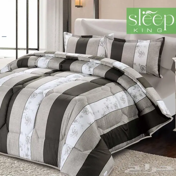 طقم لحاف مايكرو وجهين لونين متعددة الوان 9