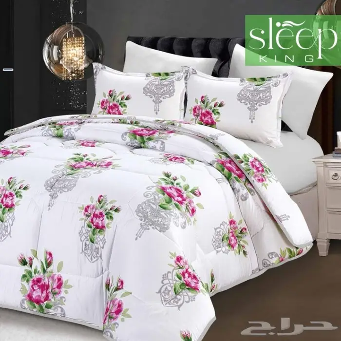 طقم لحاف مايكرو وجهين لونين متعددة الوان 6